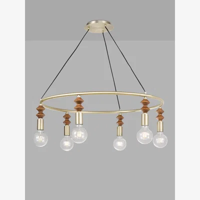 John Lewis Swoon Franklin 6 Arm Ceiling Light, Brass