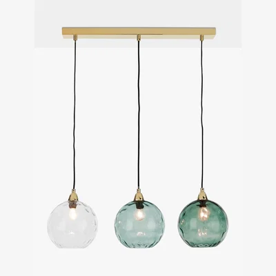 John Lewis MADE Ilaria 3 Pendant Diner Ceiling Light, Blue