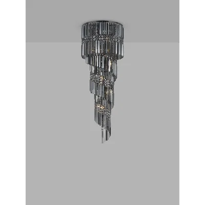 John Lewis Impex Toronto Smoked Glass Chandelier Ceiling Light, Smoke