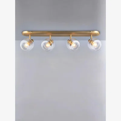John Lewis John Lewis Ruisseau 4 Spotlight Ceiling Bar, Matte Antique Brass