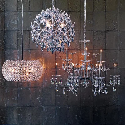 John Lewis John Lewis & Partners Baroque Crystal Chandelier Ceiling Light, Clear/Blue