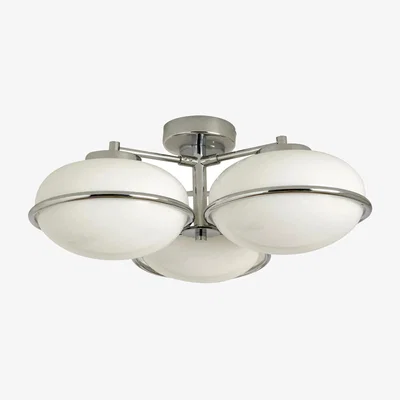 John Lewis MADE Piper 3 Lamp Flush Ceiling Light, Chrome