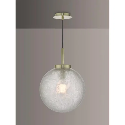 John Lewis Där Avari Frosted Glass Ceiling Light, Brass
