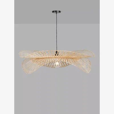 John Lewis John Lewis Rattan Layered Pendant Ceiling Light, Natural