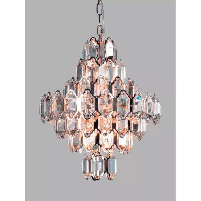 John Lewis Laura Ashley Windsor Crystal Art Deco Large Ceiling Light, Rose Gold