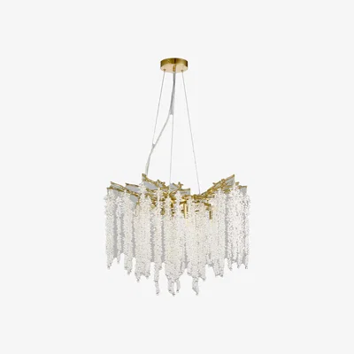 John Lewis John Lewis Wisteria Crystal Glass Chandelier Ceiling Light, Antique Brass/Clear