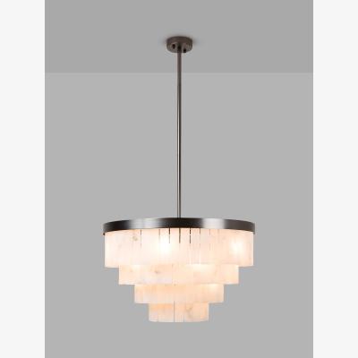 John Lewis Pure White Lines Mosman Alabaster Tiered Ceiling Light, Grey