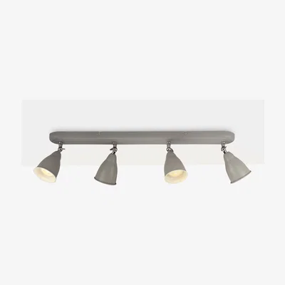 John Lewis John Lewis & Partners Plymouth GU10 LED 4 Spotlight Ceiling Bar, Grey