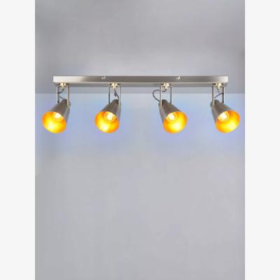 John Lewis John Lewis Smythson 4 Spotlight Ceiling Bar, Satin Steel/Gold