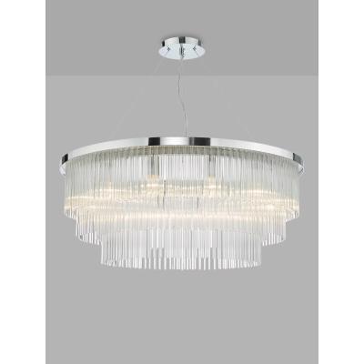 John Lewis Där Alpheios Glass Chandelier Ceiling Light, Polished Chrome/Clear