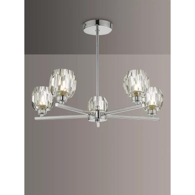 John Lewis Där Idina 5 Arm Semi Flush Ceiling Light, Polished Chrome