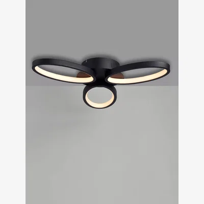 John Lewis John Lewis Ovals LED Semi Flush Ceiling Light, Black