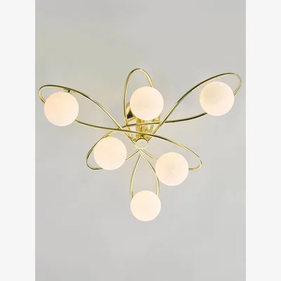 John Lewis Där Lysandra 6 Arm Glass Semi Flush Ceiling Light
