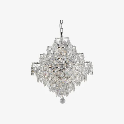 John Lewis Impex Diamond Cube Crystal Chandelier Ceiling Light, Clear/Chrome