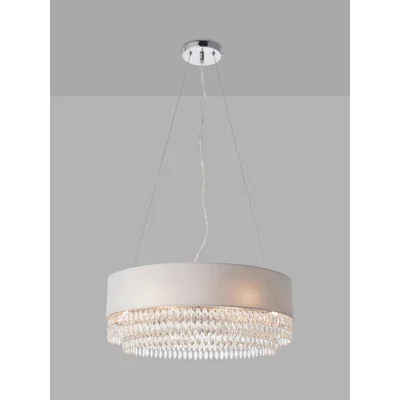 John Lewis Bay Lighting Halton Crystal Ceiling Light, Clear/Silver
