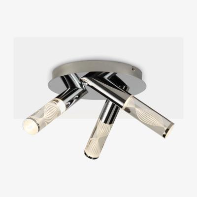 John Lewis John Lewis & Partners Oslo LED 3 Arm Bathroom Ceiling Plate, Chrome