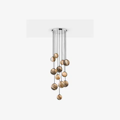 John Lewis Där Mikara 12 Glass Pendant Cluster Ceiling Light, Polished Chrome