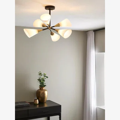 John Lewis John Lewis Datura 6 Arm Ceiling Light, Brass