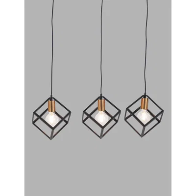 John Lewis Pacific Lifestyle Alessio 3 Pendant Ceiling Light, Black