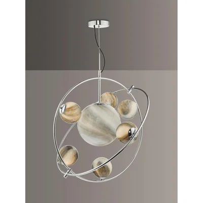 John Lewis Där Mikara Glass Ceiling Light, Polished Chrome