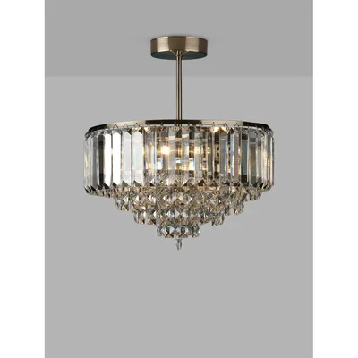 John Lewis Laura Ashley Vienna Crystal Semi Flush Ceiling Light