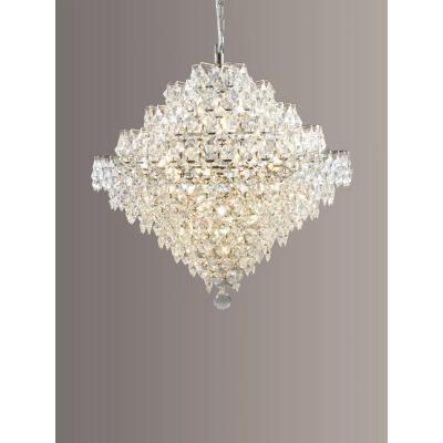John Lewis Impex Diamond Lead Chandelier Ceiling Light, Clear/Chrome