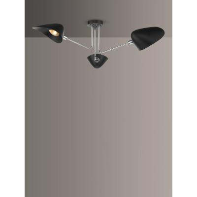 John Lewis Där Sebastian Semi Flush Ceiling Light, Black