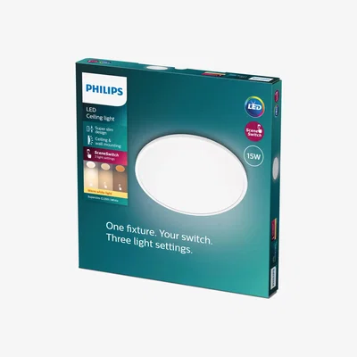 John Lewis Philips Superslim CL550 LED Functional Flush Ceiling Light, White
