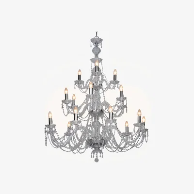 John Lewis Impex Modra Crystal Chandelier Ceiling Light, Clear/Chrome