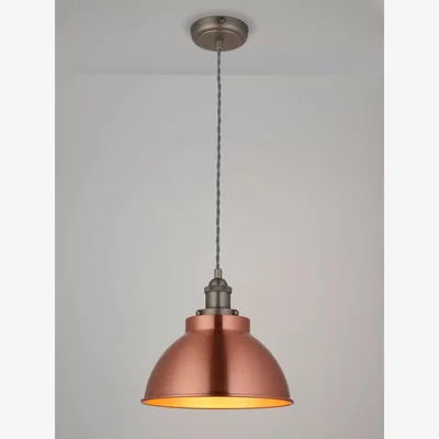 John Lewis John Lewis Baldwin Small Pendant Ceiling Light, Brushed Copper
