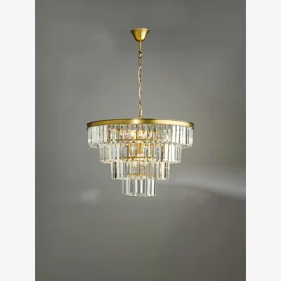 John Lewis Där Rhapsody 6 Tier Crystal Pendant Ceiling Light, Bronze