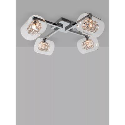 John Lewis Impex Sonja Flush Ceiling Light, Clear/Chrome