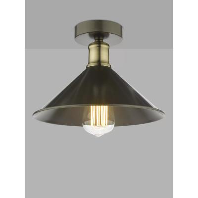 John Lewis Där Jalen Flush Ceiling Light, Graphite/Antique Brass