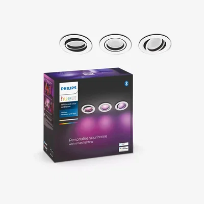 John Lewis Philips Hue White and Colour Ambiance Centura LED Smart Recessed Spotlights with Bluetooth