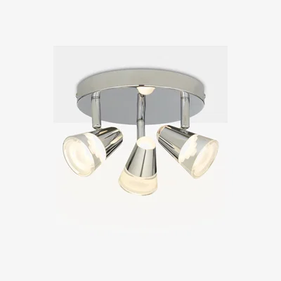 John Lewis John Lewis & Partners Polaris LED 3 Spotlight Bathroom Ceiling Plate, Chrome