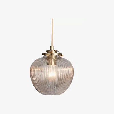 John Lewis John Lewis & Partners Henry Small Glass Ceiling Light, Brass