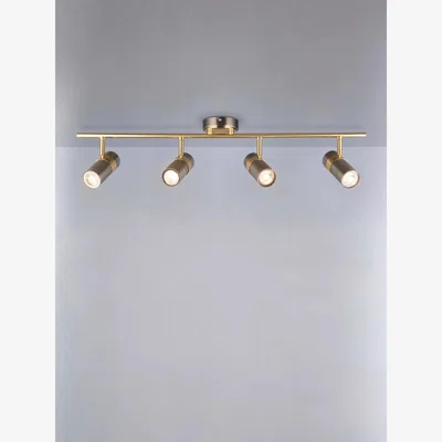 John Lewis John Lewis Obi 4 Spotlight Ceiling Bar, Matt Nickel and Gold