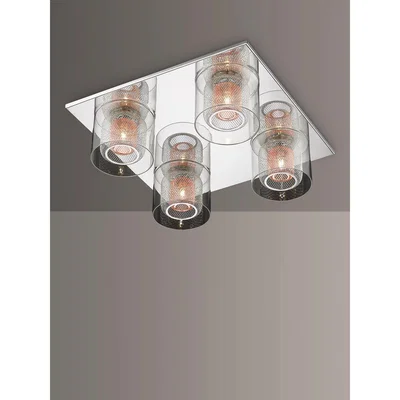 John Lewis Impex Laure Mesh Semi Flush Ceiling Light, Clear/Copper