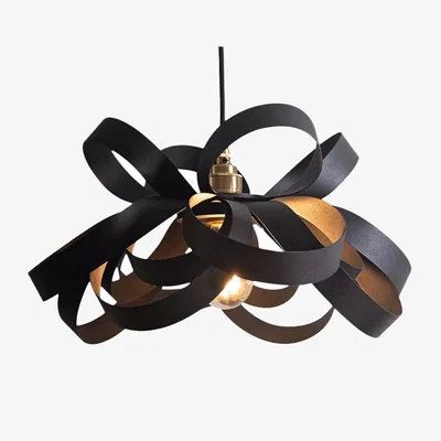 John Lewis Tom Raffield Noctis Skipper Small Pendant Ceiling Light, Black