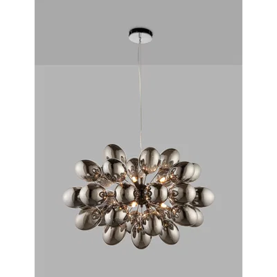 John Lewis Bay Lighting Grandeur Glass Ceiling Light, Black Chrome
