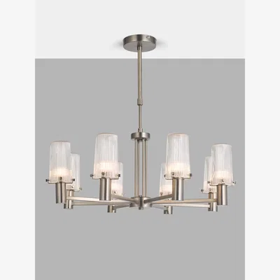 John Lewis John Lewis Valencia 8 Arm Pendant Ceiling Light, Industrial Black