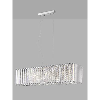 John Lewis Impex Diore Crystal Bar Ceiling Light, Clear/Chrome