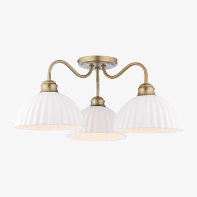 John Lewis Laura Ashley Durford 3 Arm Semi-Flush Ceiling Light, Metallic Bronze