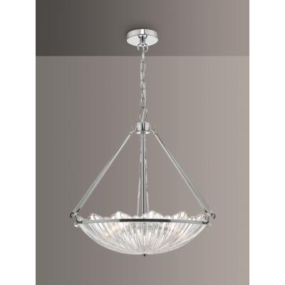 John Lewis Där Avril Glass Pendant Ceiling Light, Clear/Polished Nickel
