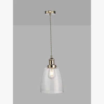 John Lewis John Lewis Revival Glass Ceiling Light, Clear/Polished Nickel