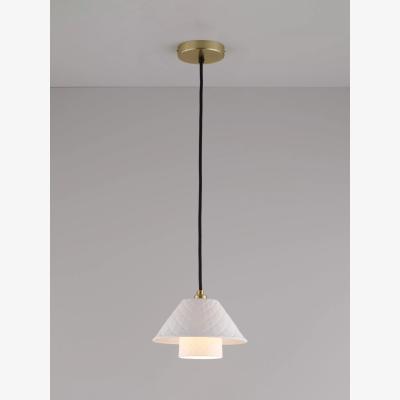 John Lewis Original BTC Oxford Double Bone China Shade Pendant Ceiling Light