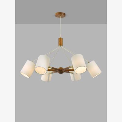 John Lewis John Lewis Spindle 6 Arm Ceiling Light, Walnut/Antique Brass