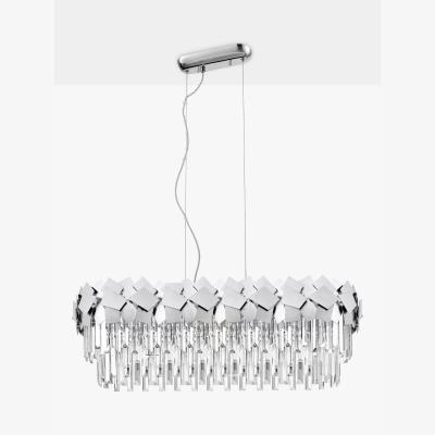 John Lewis Impex Celine 6 Light Crystal Glass Bar Ceiling Light, Silver Chrome