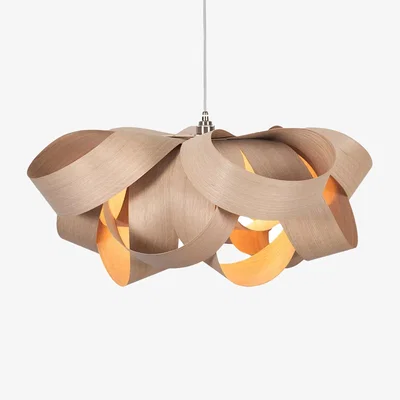 John Lewis Tom Raffield Bloom Large Wood Pendant Ceiling Light, Oak