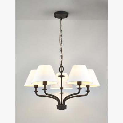 John Lewis John Lewis Stroud 5 Arm Pendant Ceiling Light, Matt Black